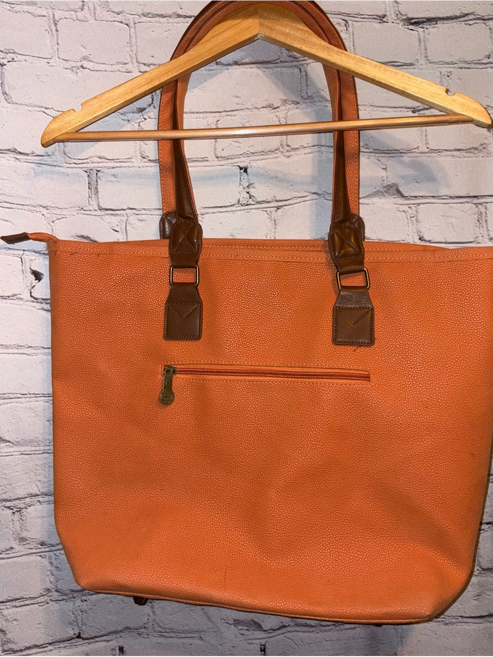 Ducks Unlimited Bellemonde Large Tote Bag Purse Burnt Orange Faux Leather Suede - Picture 4 of 15